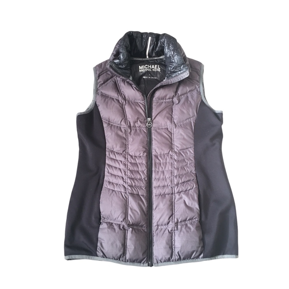 Michael Michael Kors Grey Zip Down Pockets Jacket Vest L